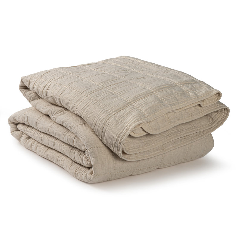 Monet Natural Quilted Coverlet, Natural, Twin/Twin XL