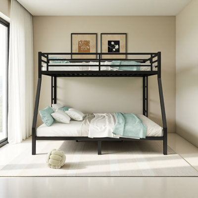 Metal Queen Over King Bunk Bed For Teens And Adults,Space-Saving/Noise Reduced/No Box Spring Needed