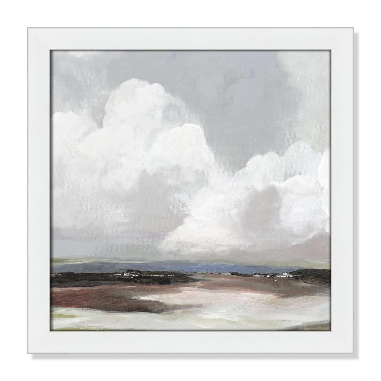 Morning Air - Picture Frame Painting Print, 18" H x 18" W x 1.12" D, White Framed