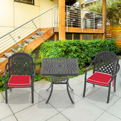 Durable 3-Piece Set Of Cast Aluminum Patio Furniture With  Cushions