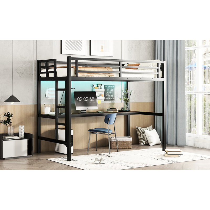 Lit mezzanine en métal avec bureau Space TG