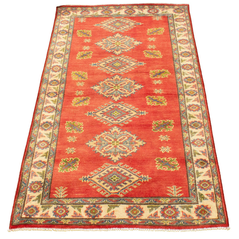 Tapis de bois one-of-kind à la main-noué la 2010 gazni rouge 3 pi 10 po x 5 pi 9 po Hypoluxo