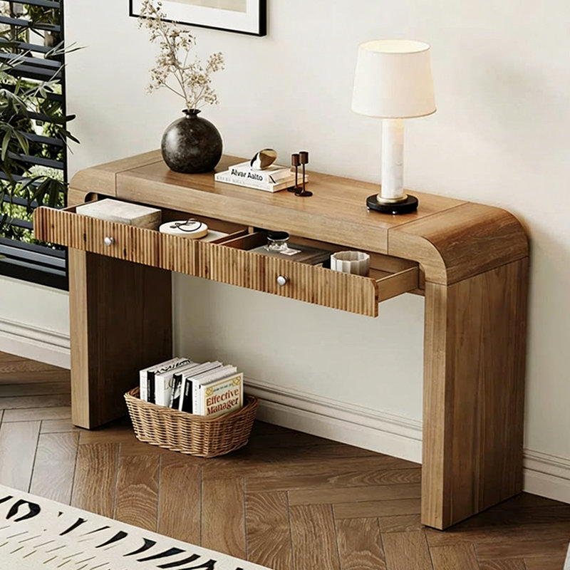 Console simple de style français, H 31,5 po x l 55,1 po x P 15,7 po