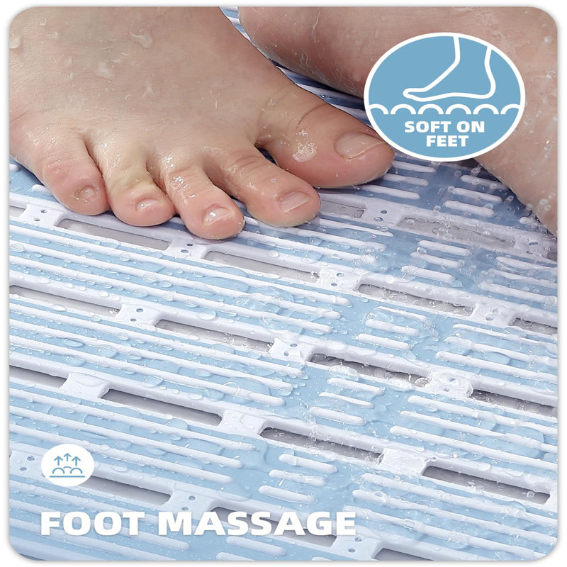 Grainger Plastic / Acrylic Non-Slip Shower mat, Light Blue