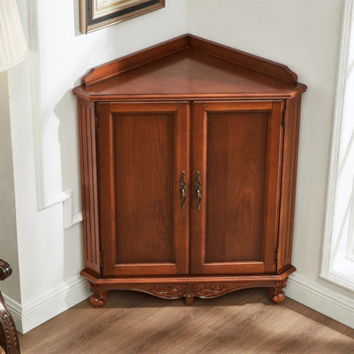 Armoire de coin en bois de noyer massif