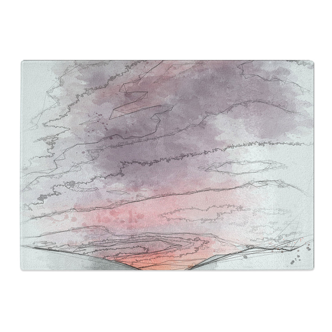 Tempered Glass Setting Sun Chopping Board