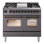 ILVE Nostalgie II Series 40 in. Dual Fuel Range with 6 Sealed Burners, Griddle (Natural Gas, Glass Door)
