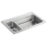 Toccata 33" L x 22" W Drop-In Kitchen Sink with Disposal Bowl and 3 Faucet Holes On The Left