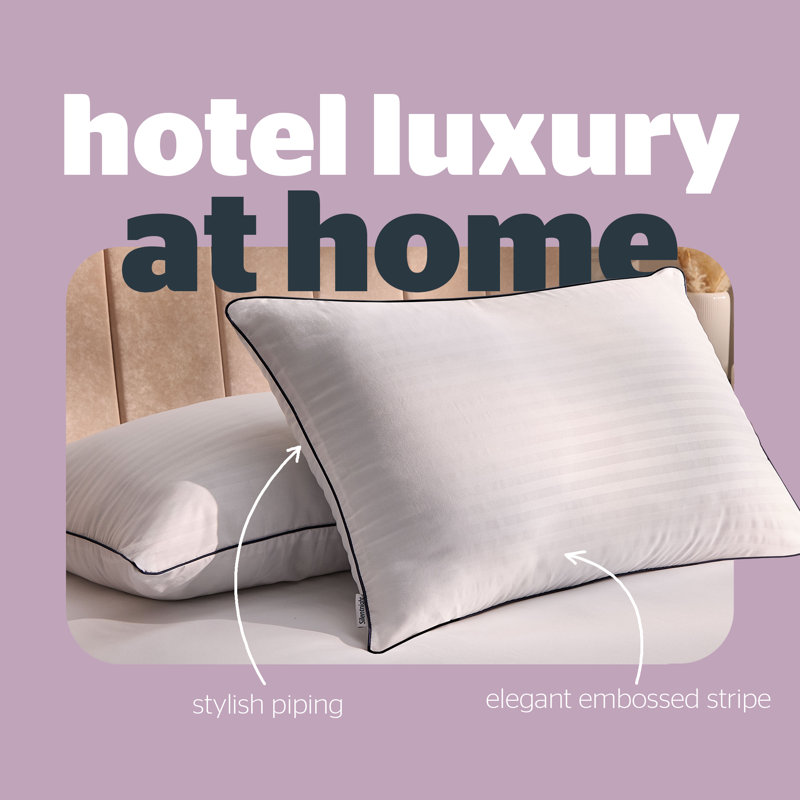 Silentnight Luxury Hotel Collection Bed Set with 13.5 Tog Duvet, Piped Pillow Pair and 5cm Mattress Topper, Double