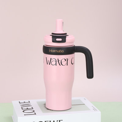 Mug Tumbler Vacuum Insulated With Handle Straw