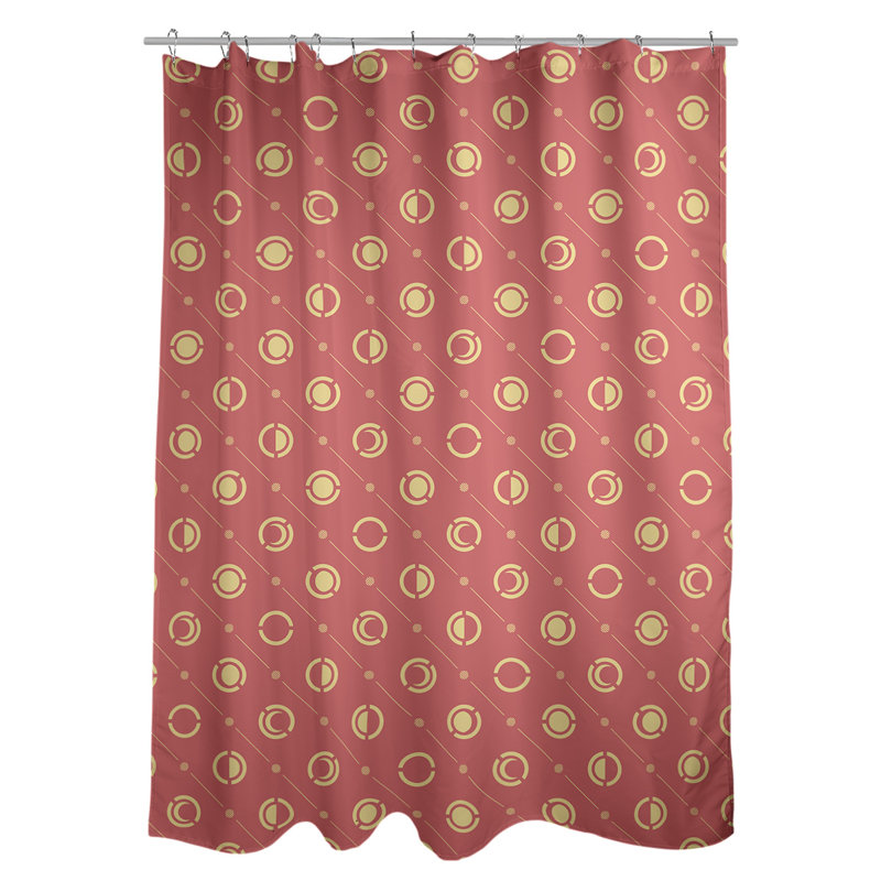 Rideau de douche à phases simples classic moon Noira Gothard, Rouge / Jaune