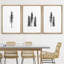 Black and White Winter Pine Tree Minimalist Modern Framed On Canvas 3 Pieces Print Wall Art Set-86651953-86680886