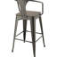 Tabourets de bar industriels (2) - noir foncé et mat, salle à manger, siège H 30 po, l 20,91 po, P 15,25 po et chaise noire