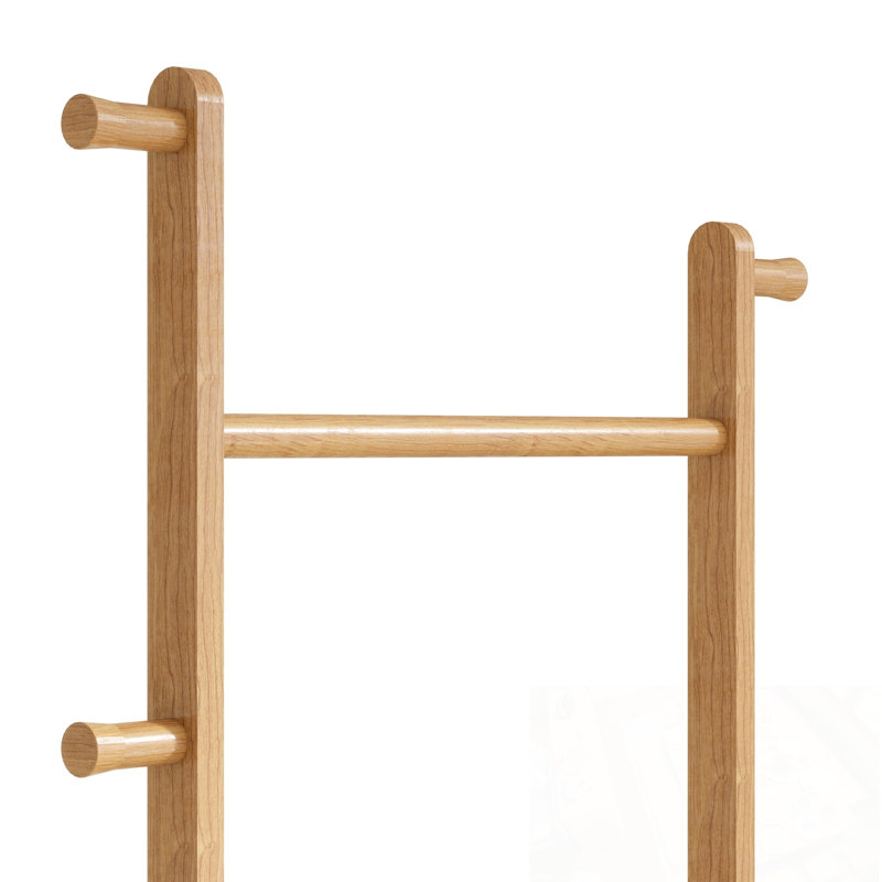 Porte-manteau en bois avec base robuste, Bois naturel délavé
