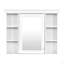 Meuble-lavabo de 36 po avec armoire à pharmacie, armoire à miroir moderne avec tablette réglable, armoire de rangement pour salle de bain à 4 tiroirs, armoire de rangement pour cadre de salle de bain en bois massif-126271629
