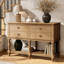 Console classique 42 po avec 4 tiroirs et pieds en bois massif, table d'entrée pour le couloir du salon