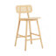 Tabouret de bar d'intérieur en bois Bari, finition naturelle, ensemble de 2-121091510