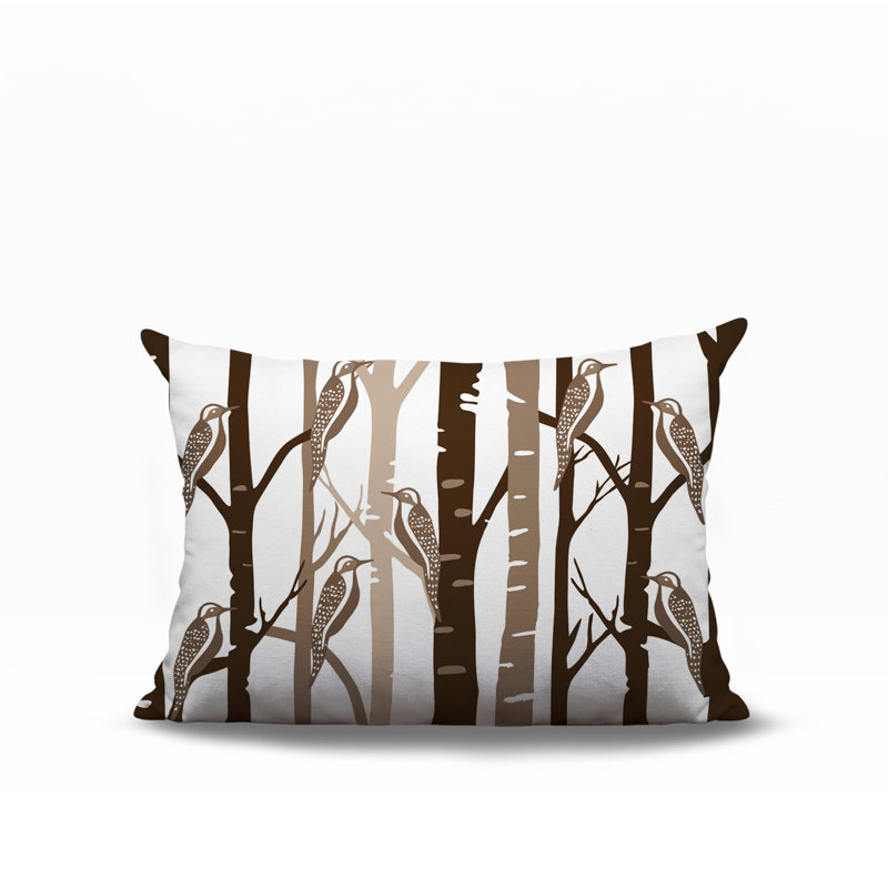 Oreiller rectangulaire réversible intérieur / extérieur Dali Bird, Beige, Rectangle H 14 po x l 20 po