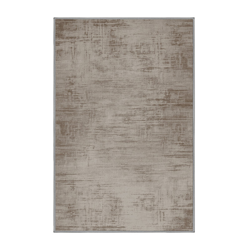 Machine Washable Abstract Gray Area Rug, Runner 2' x 5'