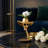 Gold Woman Statue, Modern Glam Resin Lady Face Sculpture with Wide-Brim Hat