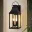 Lampe murale d'extérieur en fer et verre transparent 2 lumières sable noir-105865290