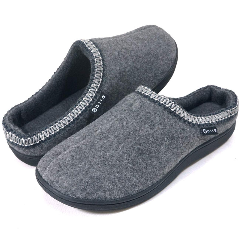 Pantoufles en mousse à mémoire de forme-DK-Gris-L, Gris, L 25 pi