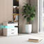 Table de chevet blanche avec bande à DEL, 2 tiroirs de rangement, idéale pour la chambre à coucher, le salon, l'éclairage de bureau réglable, 2 fonctionnels