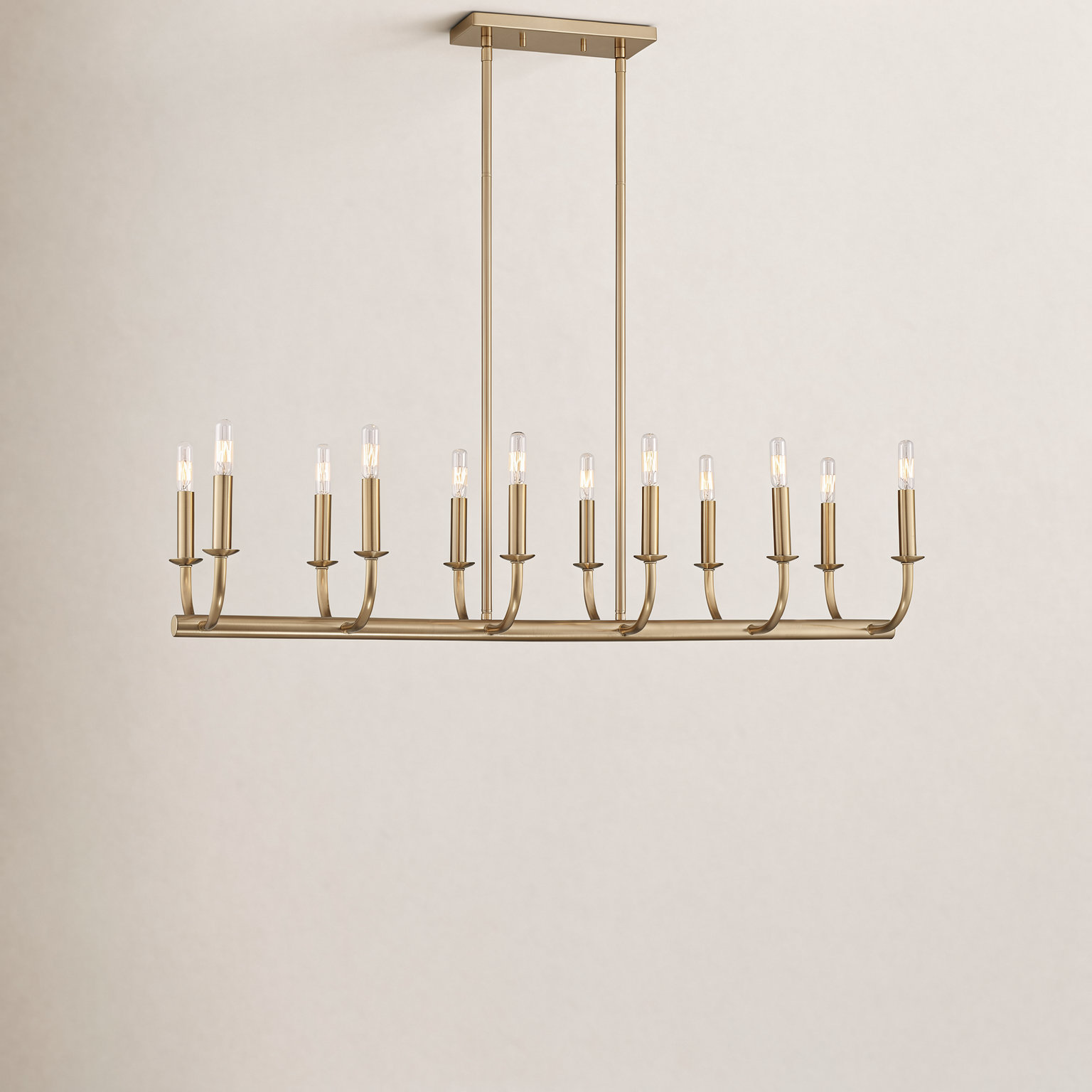 Gilmour Dimmable Stainless Steel 12-Light Pendant, Gold