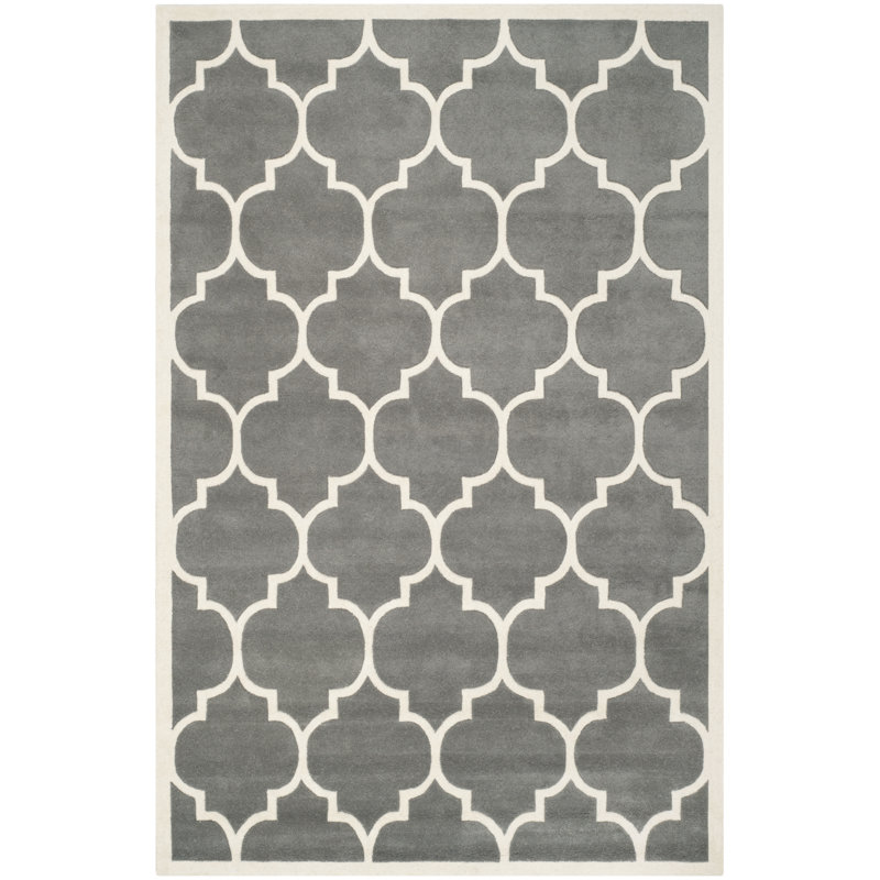 Edgerton Geometric Wool Hand Woven Area Rug, Rectangle 183 x 274 cm