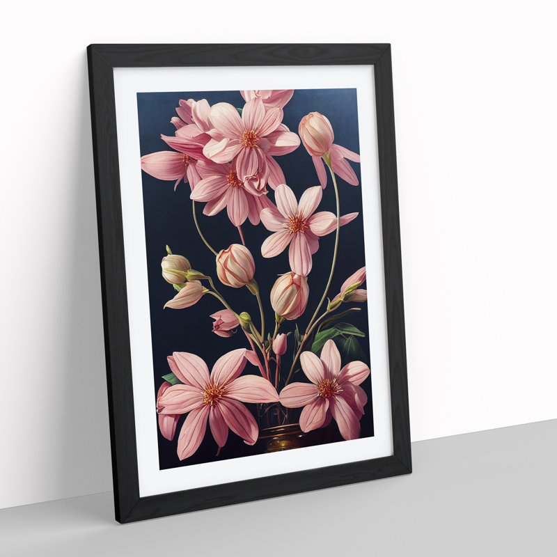The Classic Flowers No.6 - Single Picture Frame Print, 64cm H x 46cm W x 2cm D, Black Framed