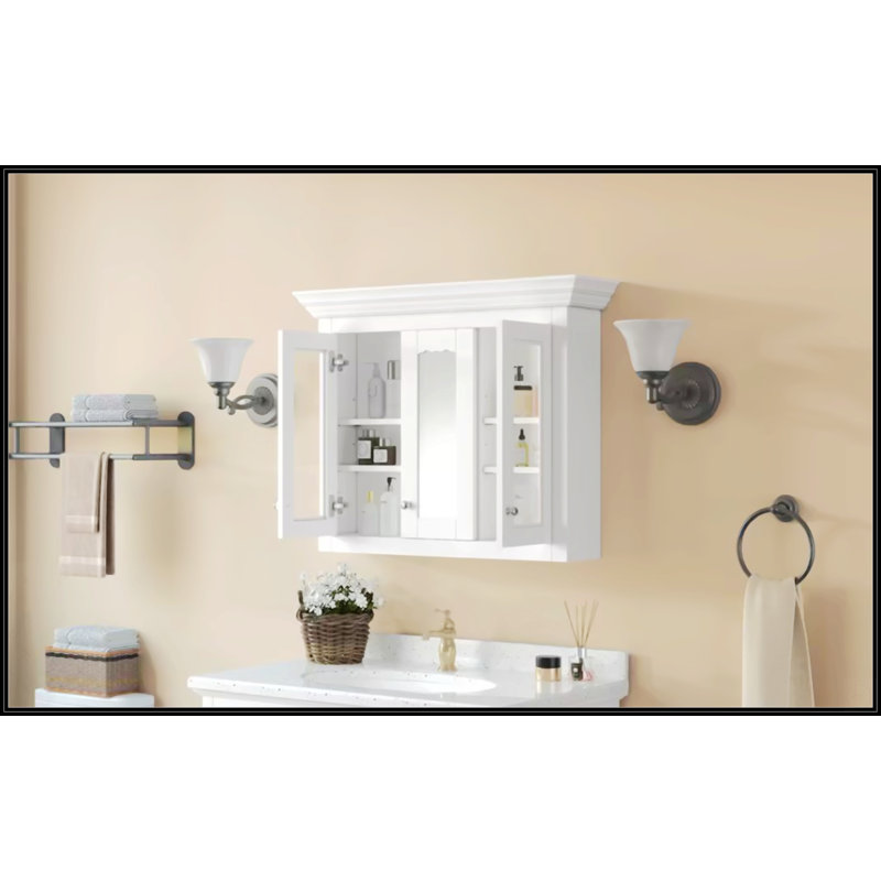 35" Bathroom Medicine Cabinet With Mirror