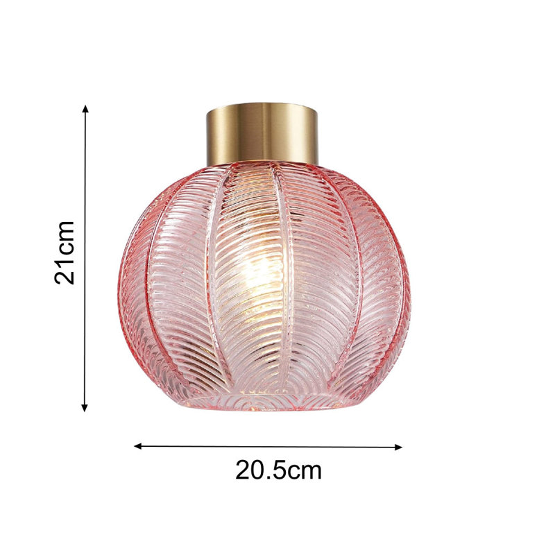 21 cm H Bowl Glass Pendant Shade ( Screw On ) in Pink
