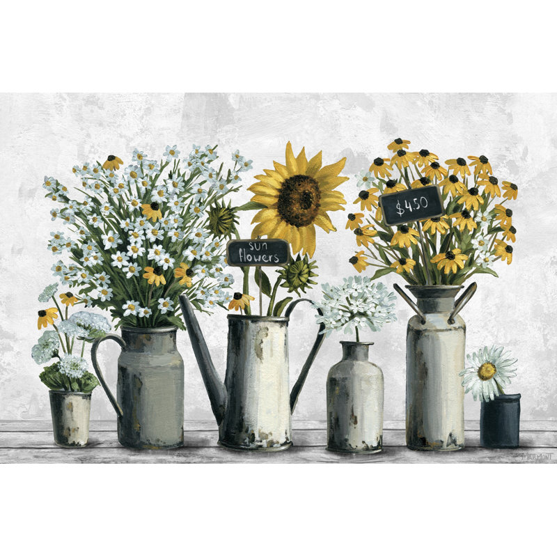 «Tin Can Flowers», reproduction d'art sur toile tendue, H 36 po x l 24 po x P 1,5 po