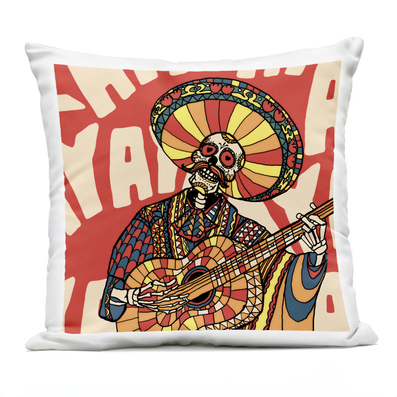 Coussin d'extérieur imprimé Day of Dead