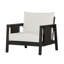 Ensemble de canapés d'extérieur 4 pièces en bois d'acacia avec textilène noir et coussins blancs hydrofuges pour terrasse de patio fini gris foncé-130493911-130493913