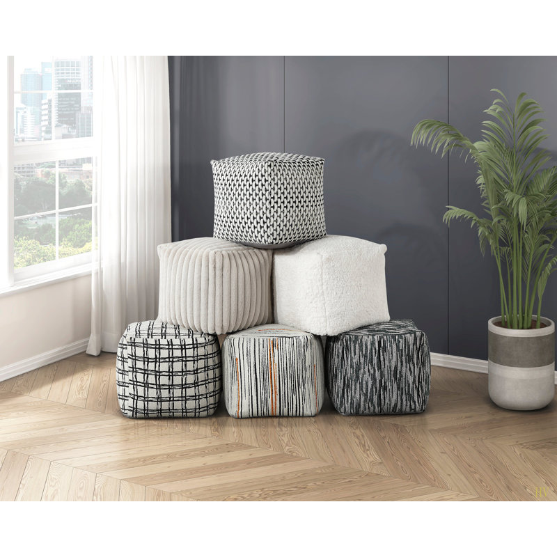 Pouf carré en tissu d'ameublement en tissu jacquard moderne, repose-pieds, repose-pieds antidérapant, fauteuil à billes, repose-pieds 1pc