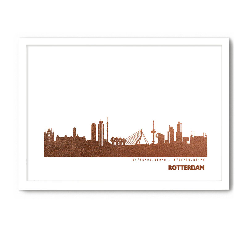 Rotterdam Skyline 1 Piece Single Picture Frame Wall Art, 33cm H x 43cm W x 4cm D