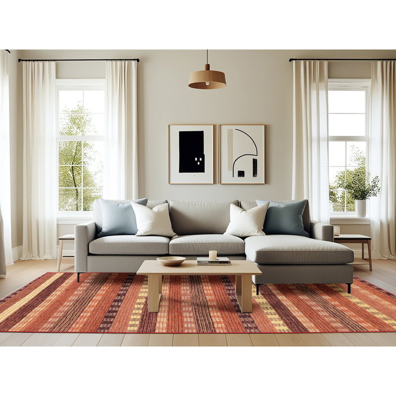 Aerick Abstract Indoor Rug, Rectangle 6' x 9'