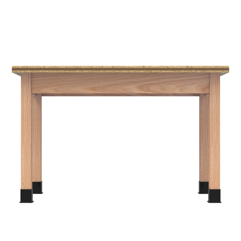 Série de tables à tablier PerpetuLab, H 36 po x L 48 po x l 30 po, Chemguard noir stratifié / chêne