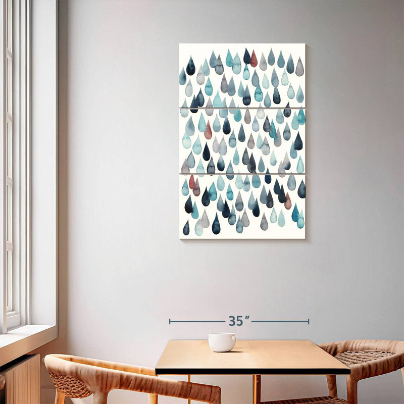 Avery Watercolor Drops II, 57" H x 36" W