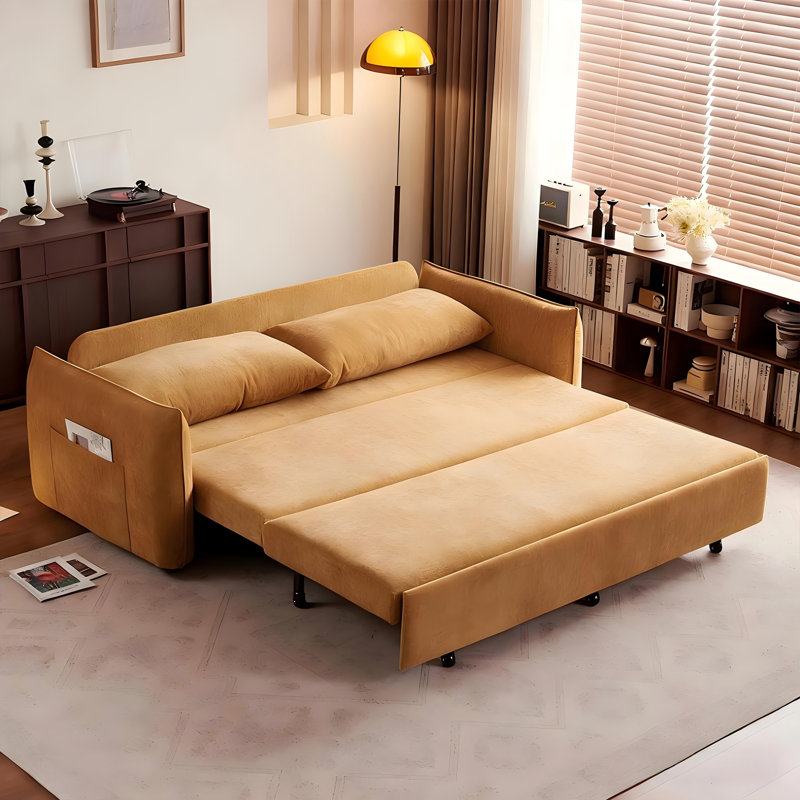 Canapé-lit extensible Modern Minimalist, revêtu de tissu chenille, H 36,22 po x l 96,85 po x P 35,83 po
