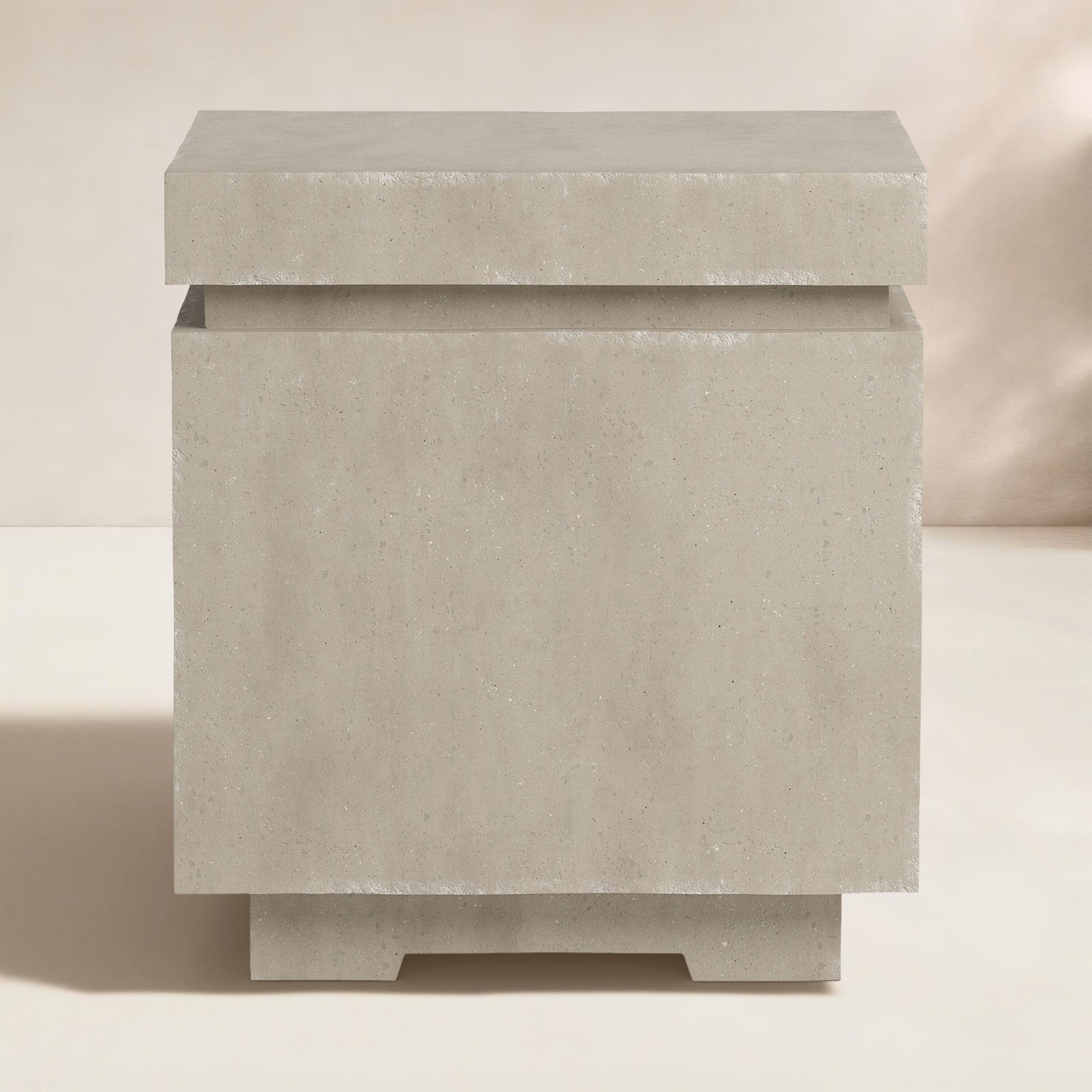 Eric Square Fire Pit Table, Natural Concrete