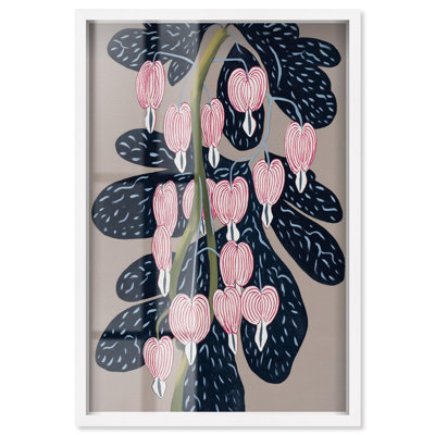 Heart's Little Tears II Shadowbox Print Flower Wall Decor by Art Remedy, White Frame, 25 x 37