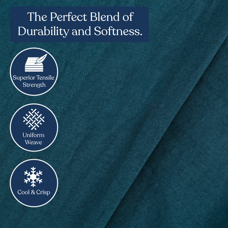 Perecale Bedding 100% Organic Cotton Percale Flat Sheet, 400 Thread Count GOTS Certified, Smooth & Moisture-Wicking