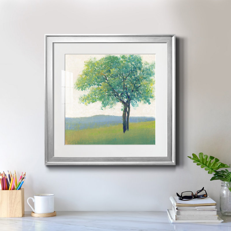 Arbre solitaire II - reproduction encadrée de qualité supérieure - prête à être accrochée, H 26,5 po x l 26,5 po x P 1,5 po