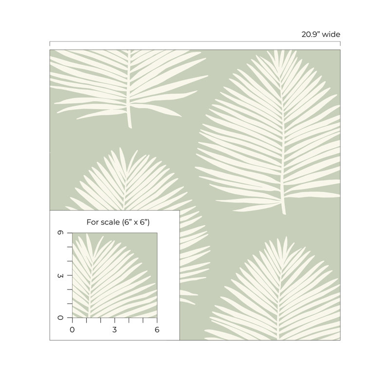 Rouleau de papier peint lisse L 33 pi x l 23,2 po Frauke, Céladon