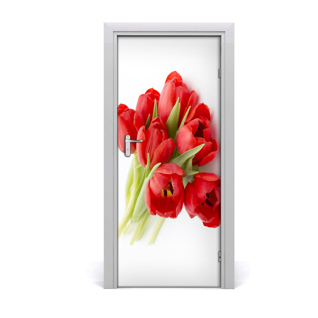 Rote Tulpen TÃ¼raufkleber