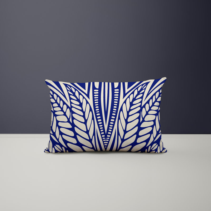 Housse et insert de coussin rectangulaire en polyester pour l'intérieur et l'extérieur, Bleu marine