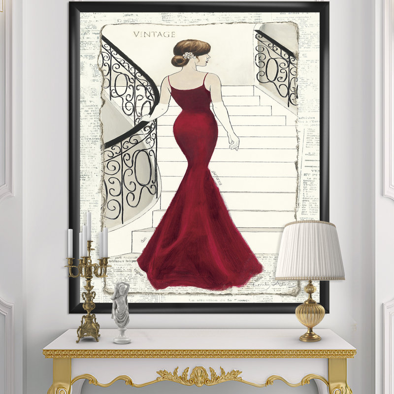 «Elegance Glam Paris Diva III», reproduction d'art sur toile, H 40 po x l 30 po x P 1,5 po, Cadre noir