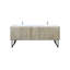 Meuble-lavabo double 80 po Rustic X P 20 po D, ensemble en marbre de culture et robinet chromé